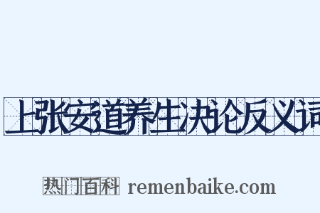 上张安道养生决论反义词是什么意思的图片